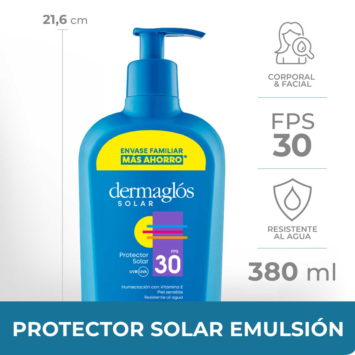 Protector Solar Dermaglós FPS 30 emulsión 380 ml image number 4