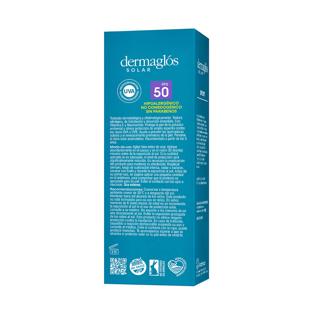 Protector Solar Dermaglós FPS 50 Sport Emulsión 100ml image number 3