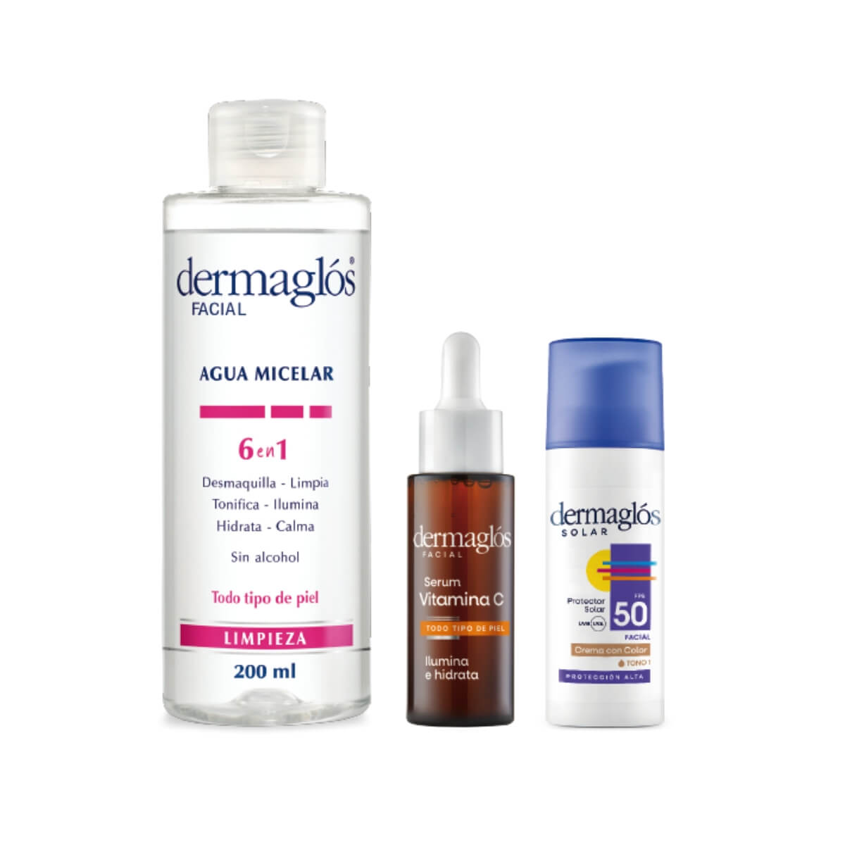 Kit Facial Dermaglós Serum Vit. C Protector Solar Tono Claro image number 0