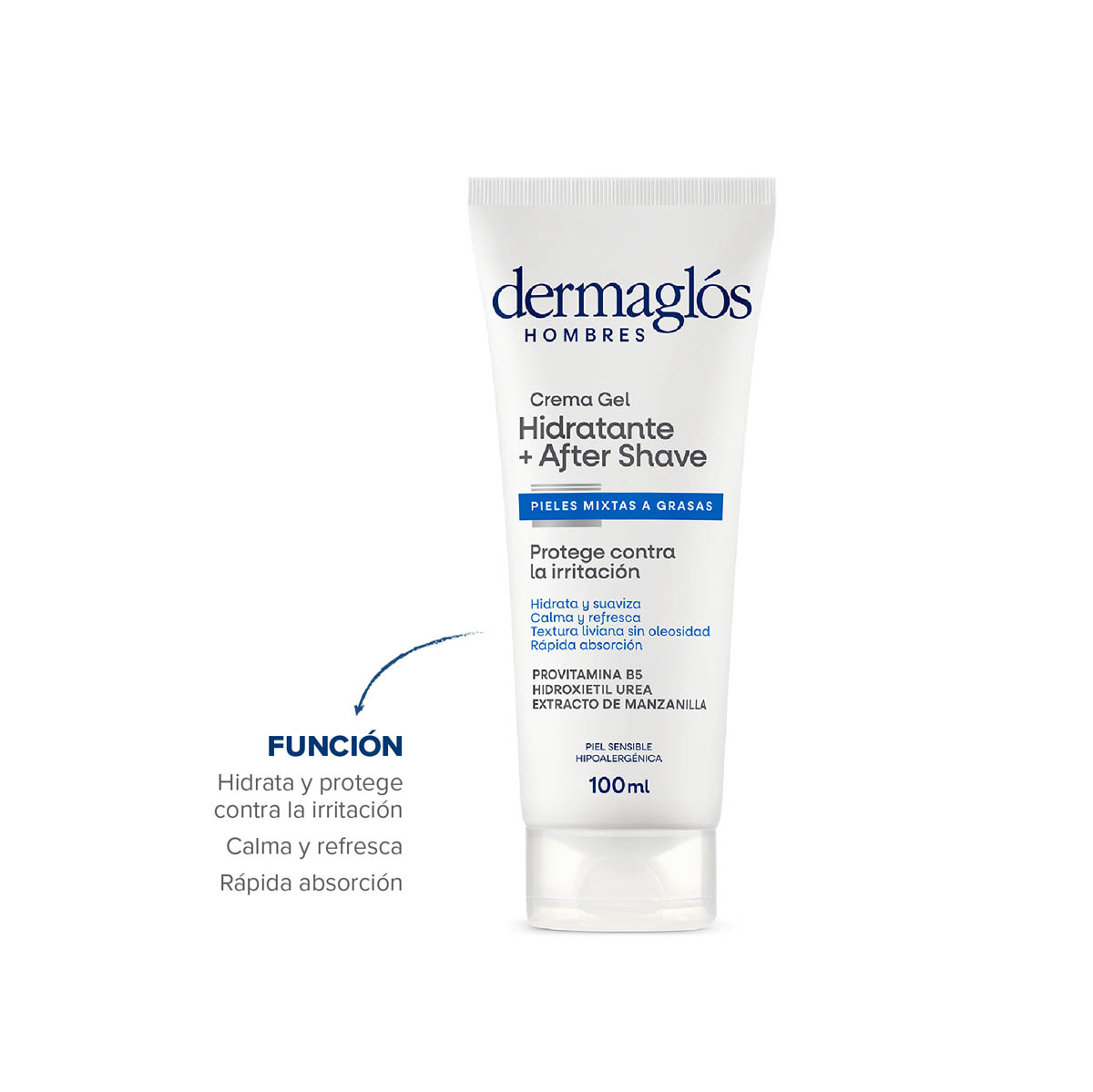 Dermagl&oacute;s Hombres Crema Gel Hidratante + After Shave 100 ml image number 4