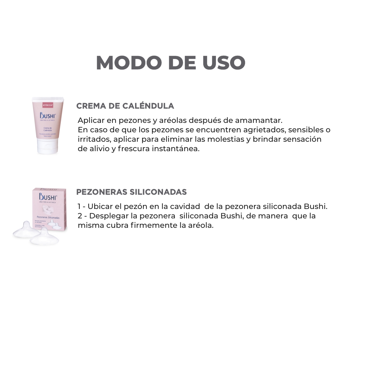 Kit Bushi para madres Crema 50g y Pezoneras x2 image number 2