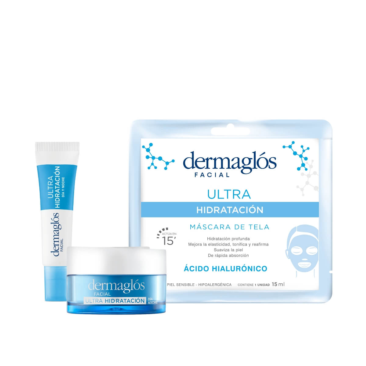 Kit Facial Dermagl&oacute;s Ultra Hidrataci&oacute;n + Mascara de tela image number 0
