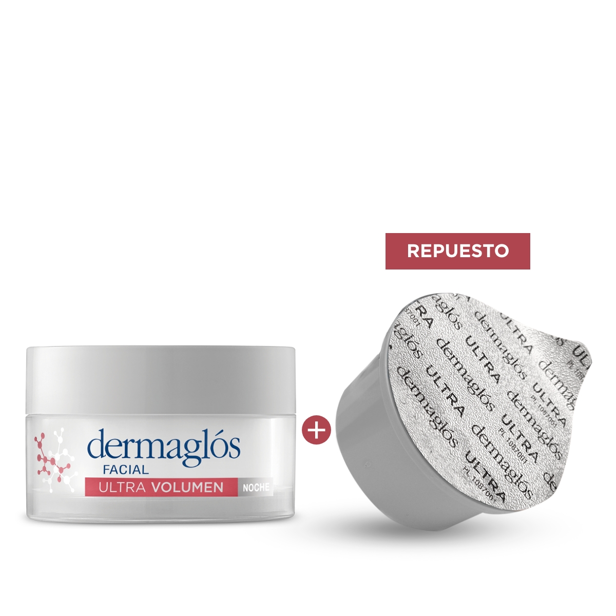 Kit Facial Dermagl&oacute;s Crema Ultra Volumen + Repuesto 50 g