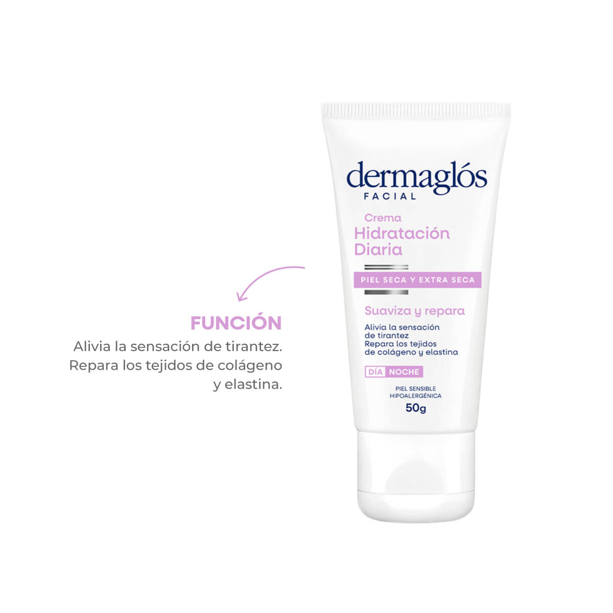Crema Facial Hidratante Dermagl&oacute;s Piel Seca y Extra Seca D&iacute;a y Noche 50 g image number 4