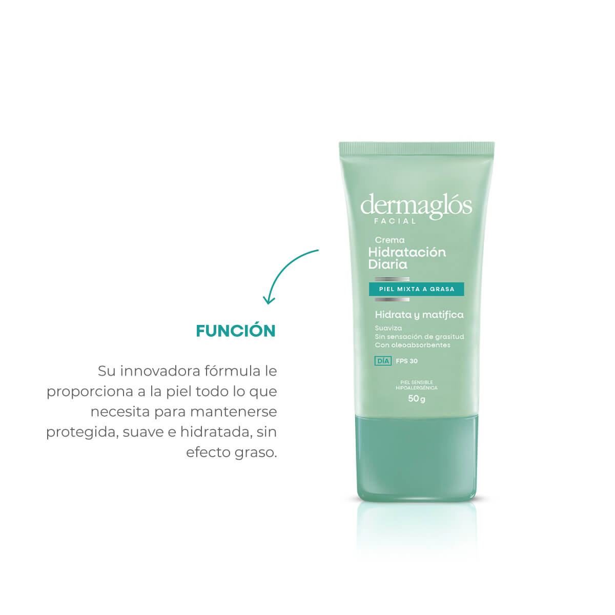 Dermagl&oacute;s Facial Crema Hidrataci&oacute;n Diaria FPS 30 Piel Mixta a Grasa 50 g image number 4