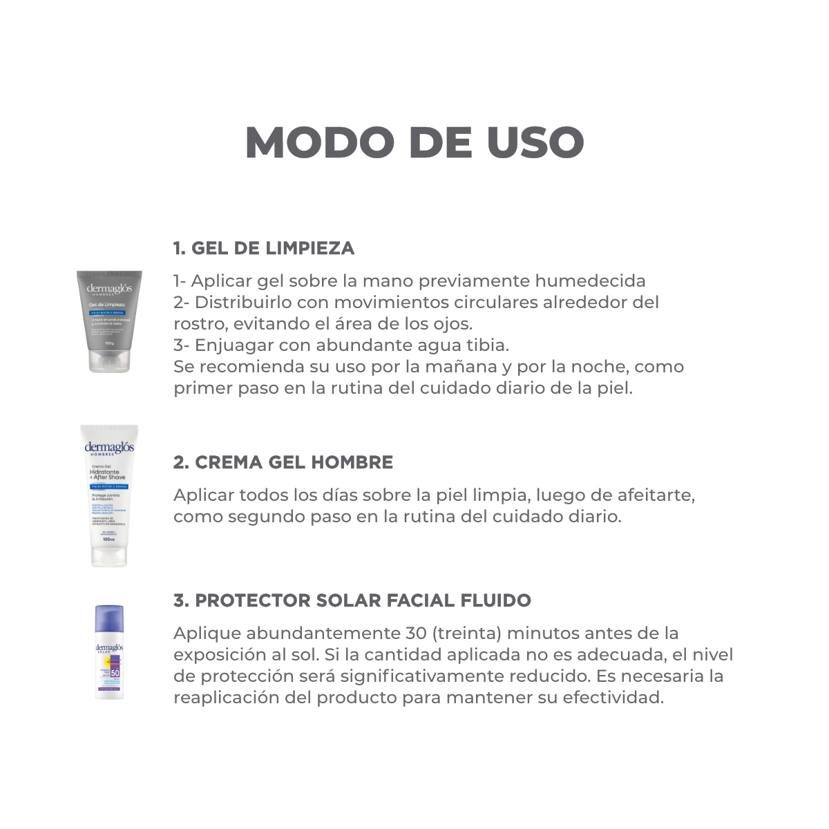 Kit Facial Dermaglós Hombres Rutina Express Protector Solar image number 1