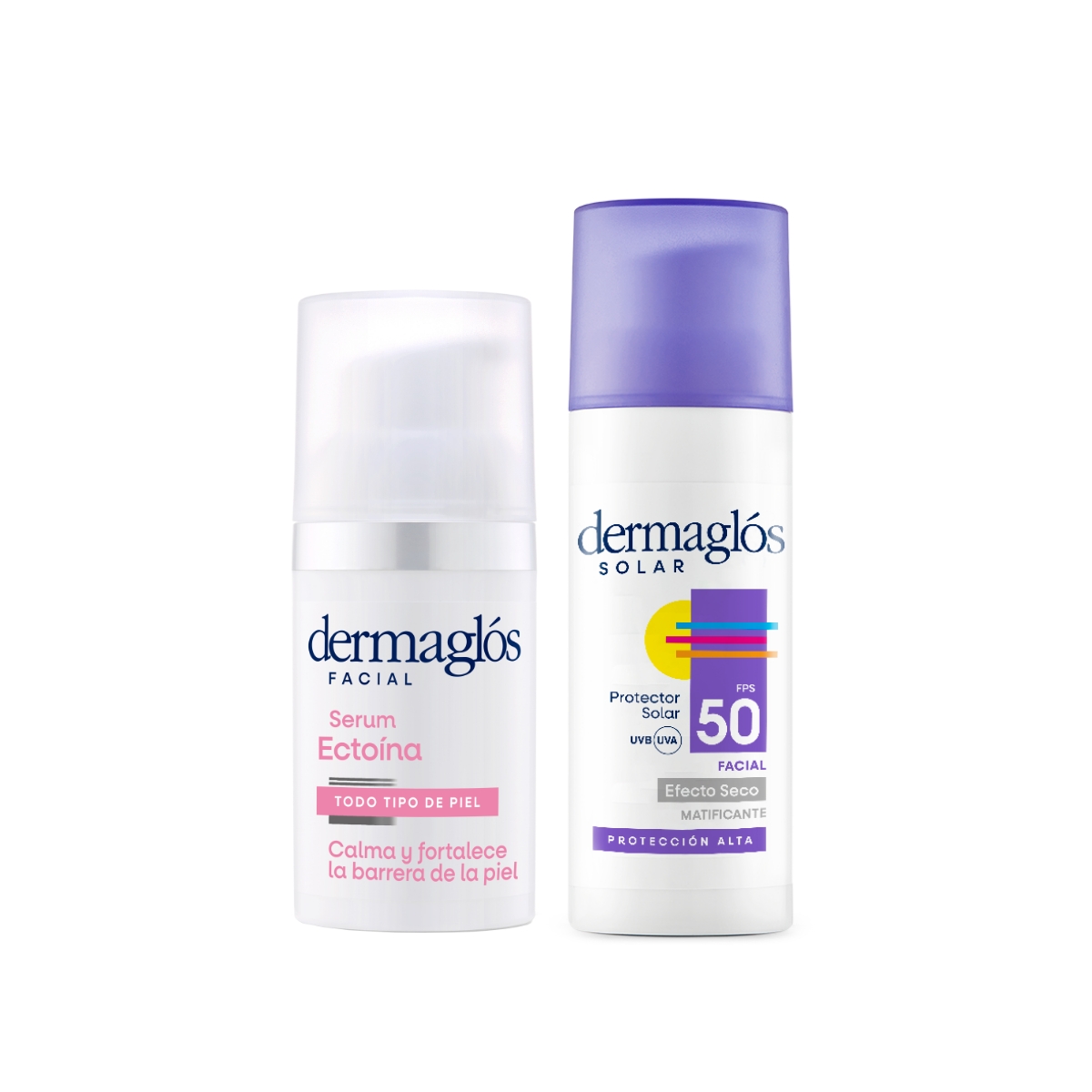 Kit Facial Dermaglós Serum Ectoína Protector Solar FPS 50 Sin Color image number 1