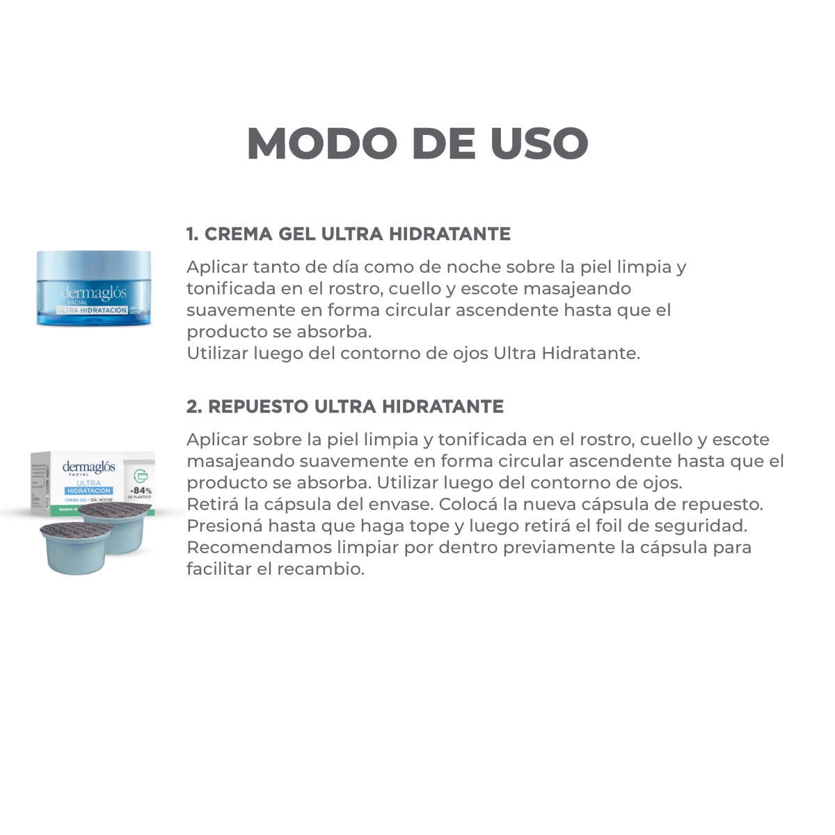 Kit Facial Dermaglós Ultra Hidratación + 2 Repuestos 50 g image number 2