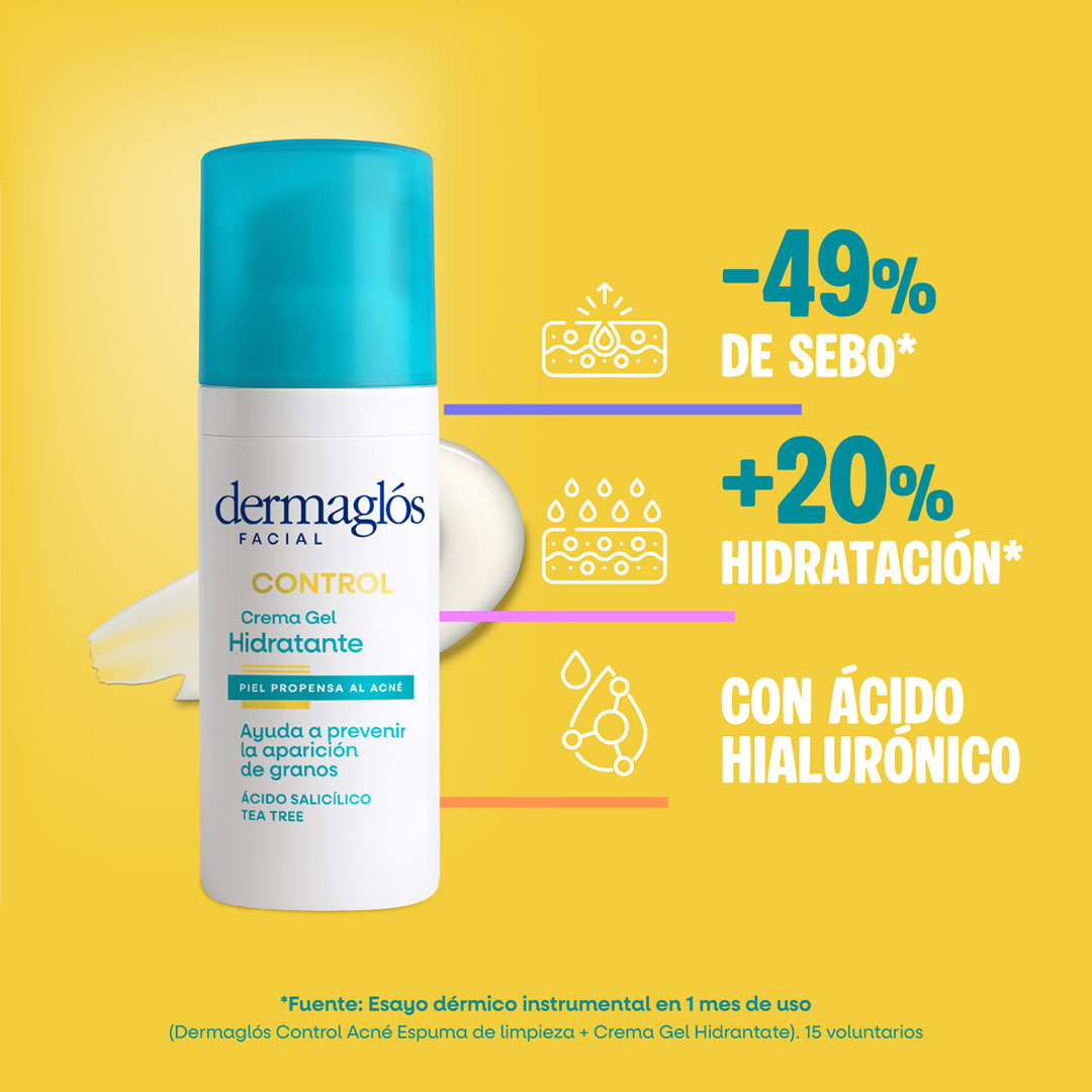 Crema Gel Hidratante Control Acn&eacute; Dermagl&oacute;s 50 g image number 5