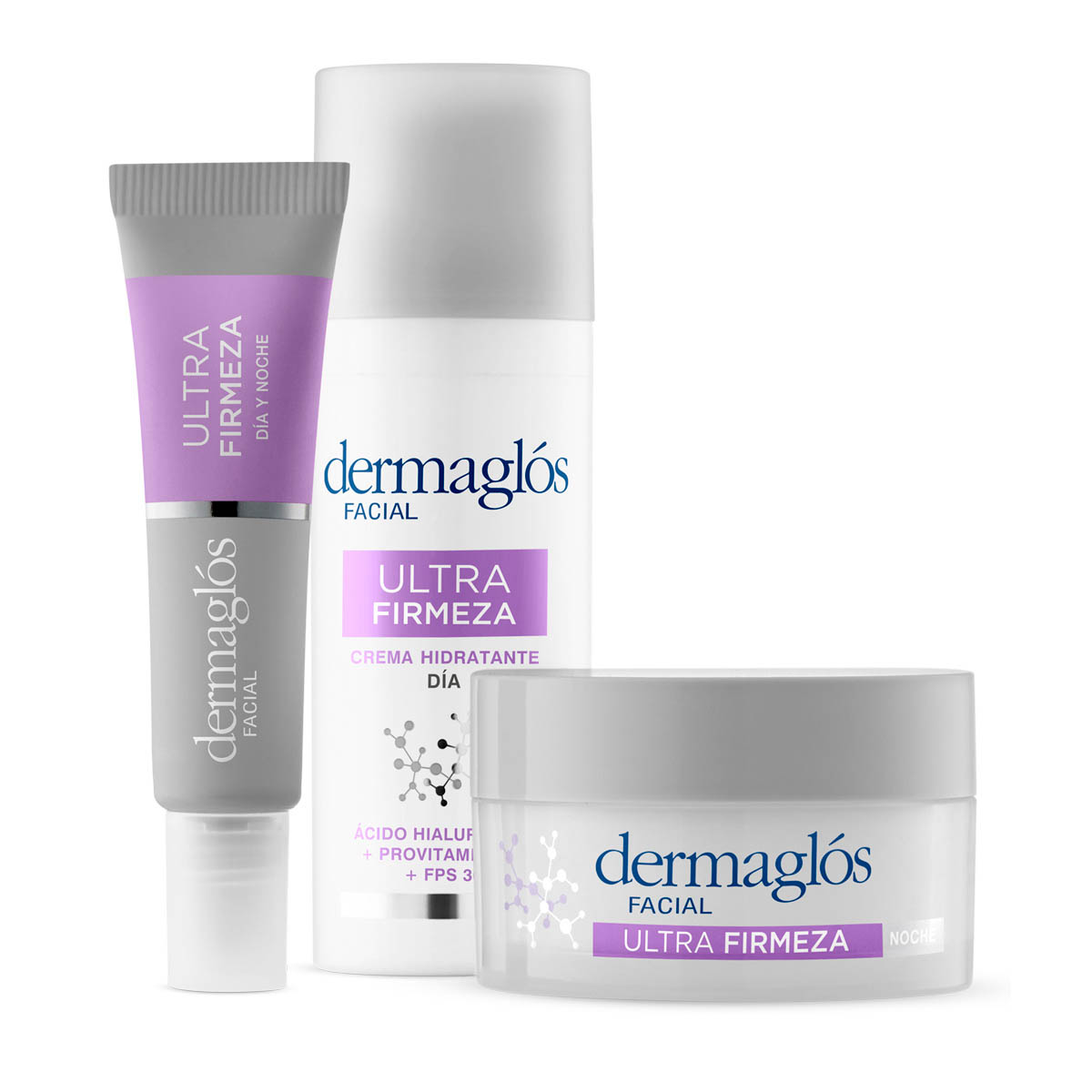 Kit Facial Dermaglós Ultra Firmeza Crema Día y Noche Ojos image number 0