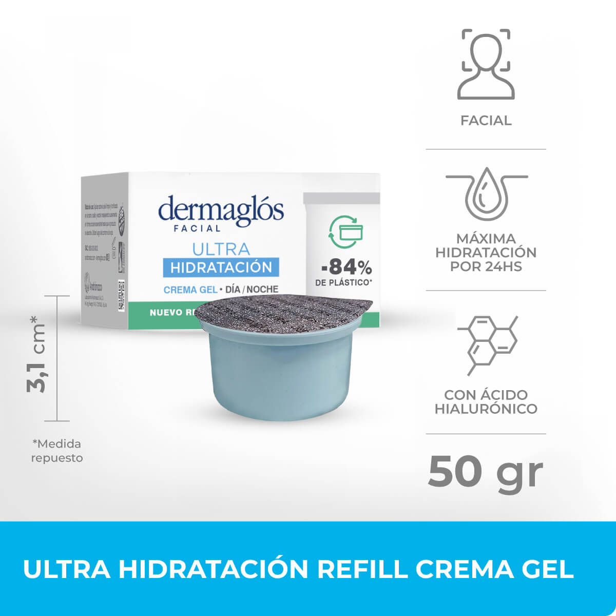 Crema Gel Dermaglós Repuesto Día y Noche Ultra Hidratación 50 g image number 9