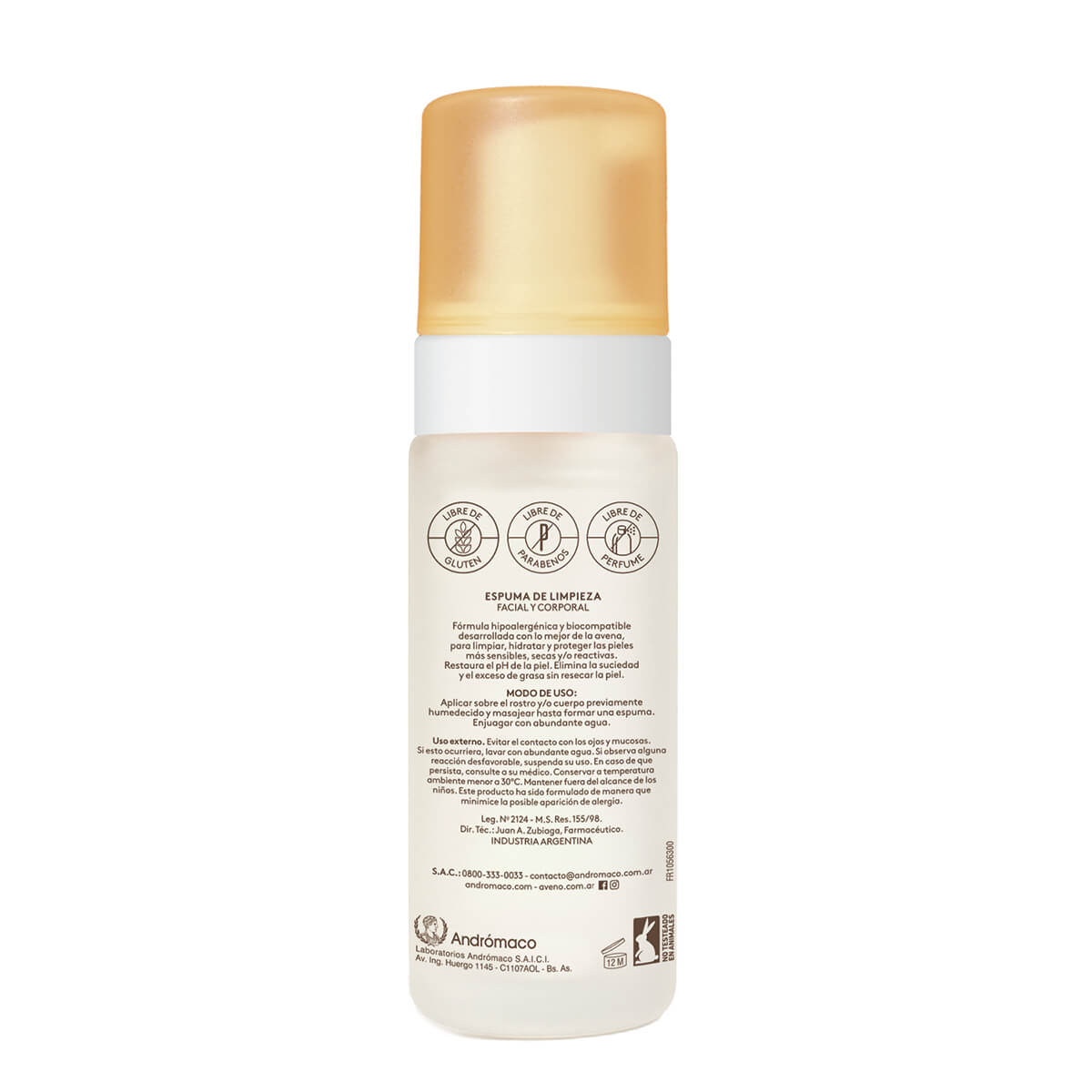 Espuma de Limpieza Aveno 150 ml image number 1