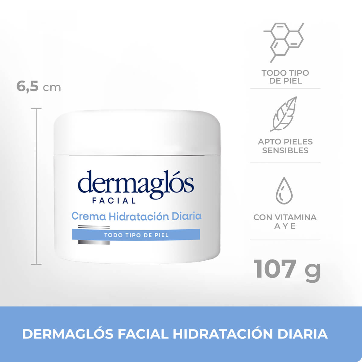 Dermagl&oacute;s Facial Crema Hidrataci&oacute;n Diaria Todo Tipo de Piel Crema 50 g image number 6