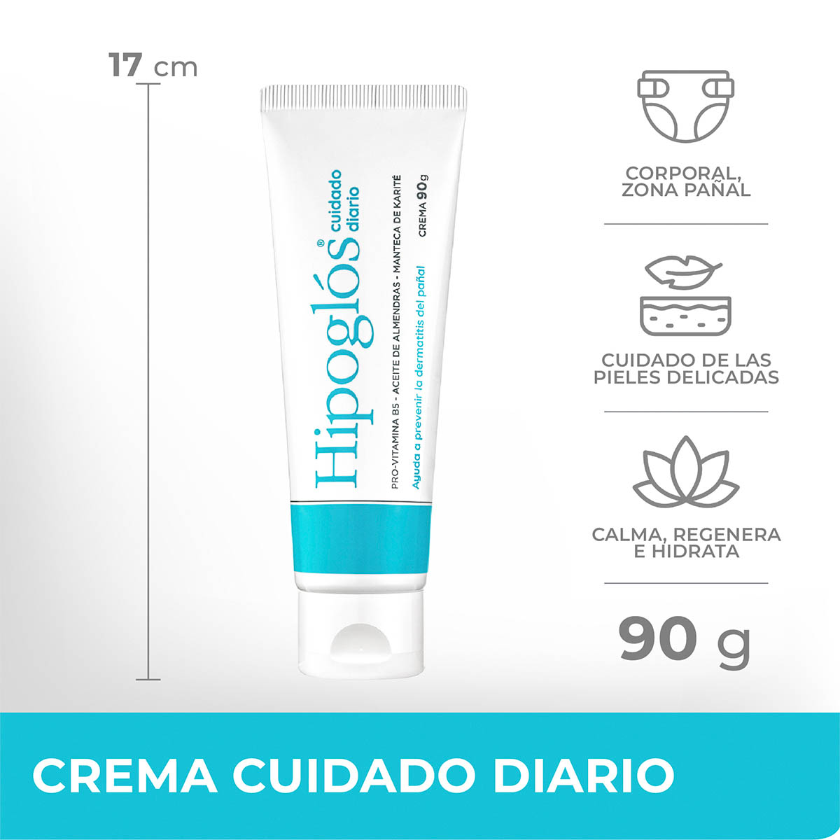 Crema Hipogl&oacute;s Cuidado Diario 90 g previene paspaduras