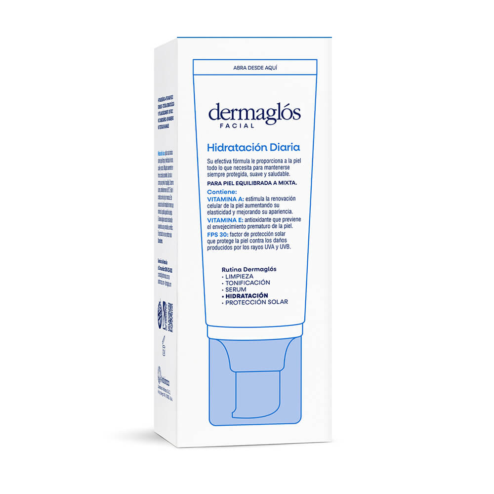 Emulsi&oacute;n Facial Hidratante D&iacute;a Dermagl&oacute;s Piel Equilibrada Mixta FPS 30 50 ml image number 3
