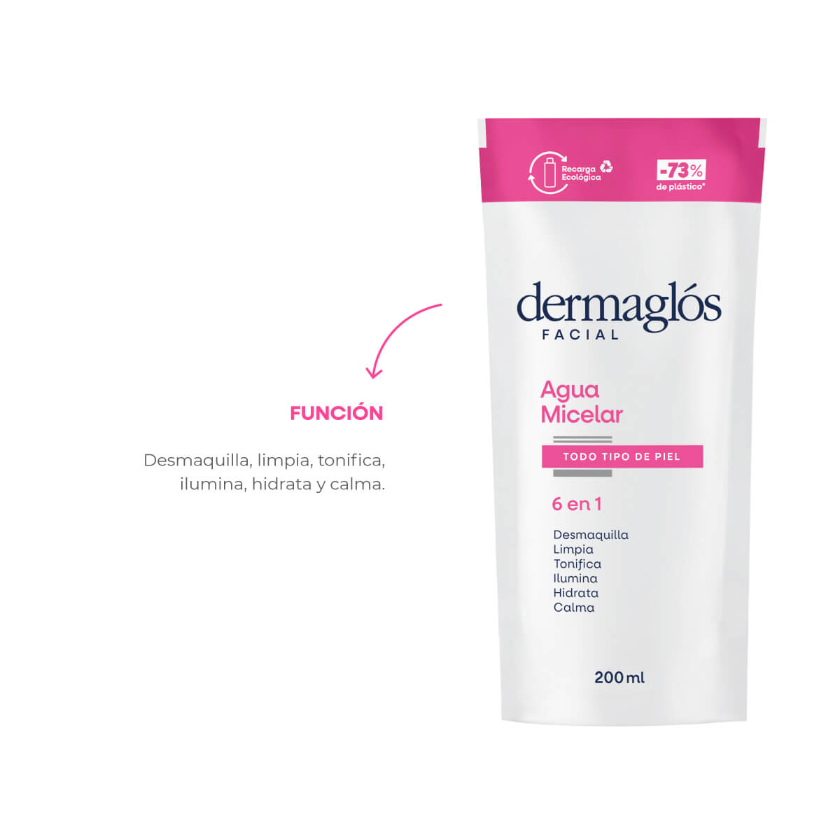 Agua Micelar Dermagl&oacute;s 6 en 1 Refill 200ml image number 6