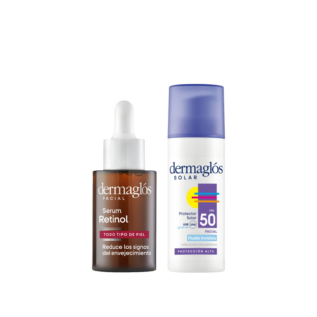 Kit Facial Dermagl&oacute;s Serum Retinol + Protector Solar Fluido image number 0