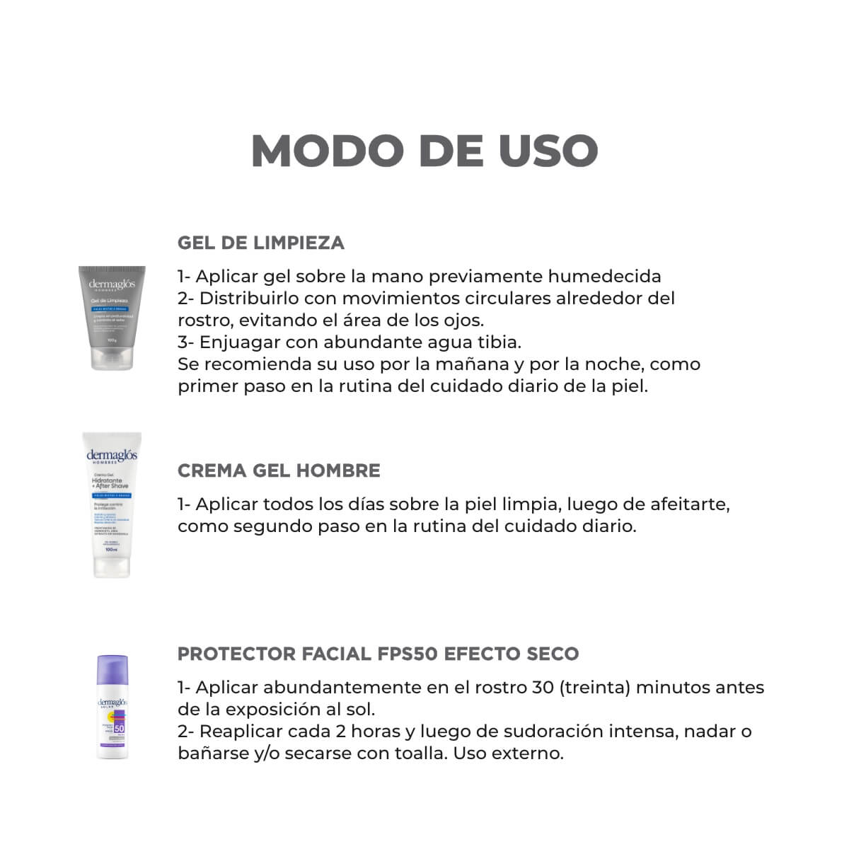 Kit Facial Dermaglós Hombres Rutina Express de Día  image number 4