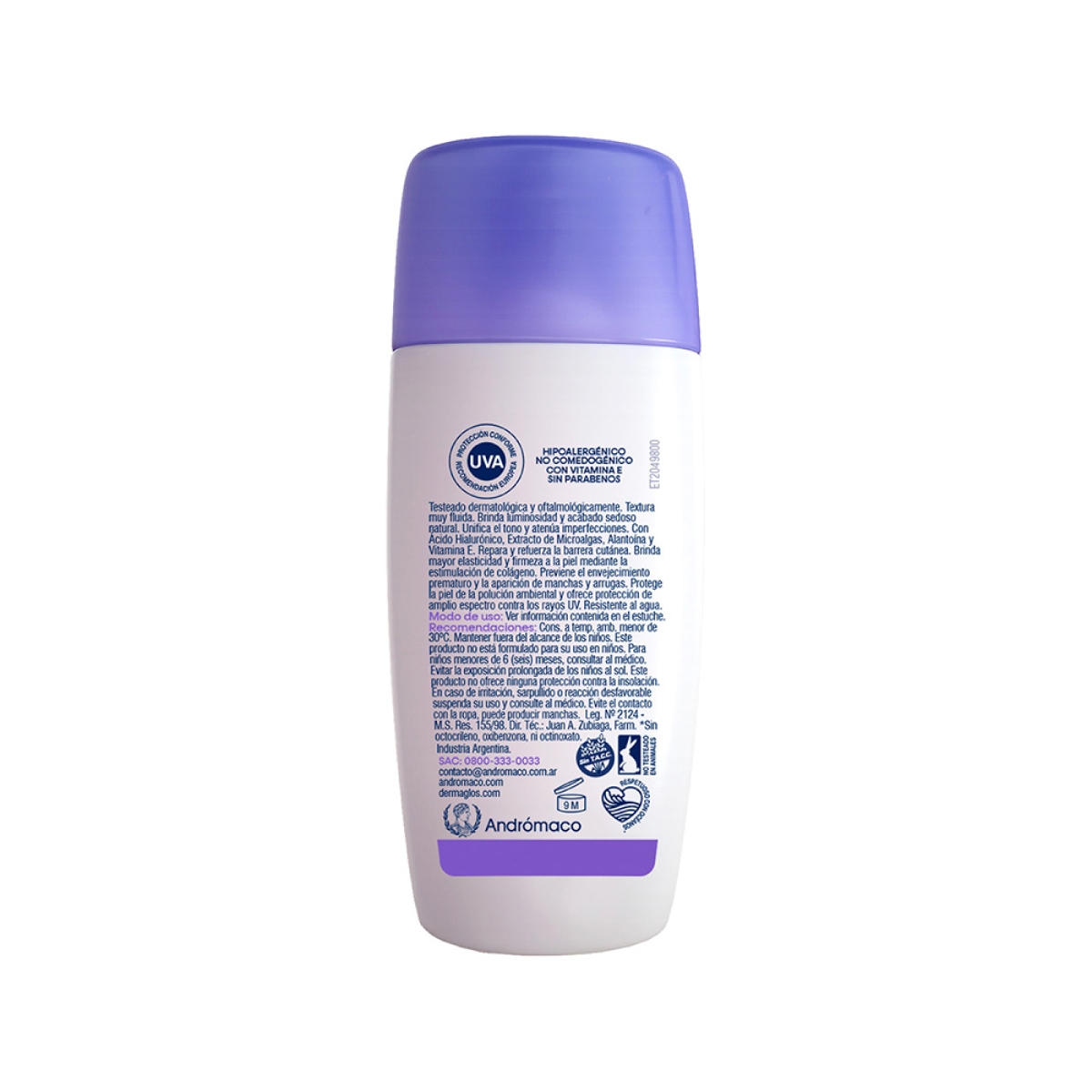 Protector Solar Dermagl&oacute;s Facial FPS 50 Fluido Tono 2 50 g image number 1