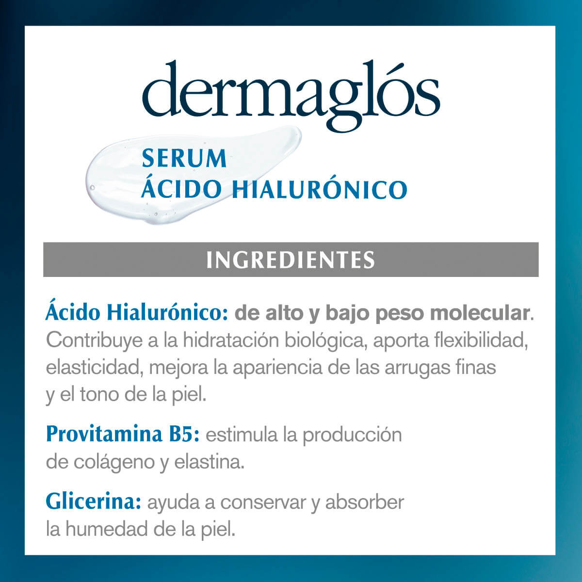 Dermagl&oacute;s Facial Serum &Aacute;cido Hialur&oacute;nico 30 ml image number 6