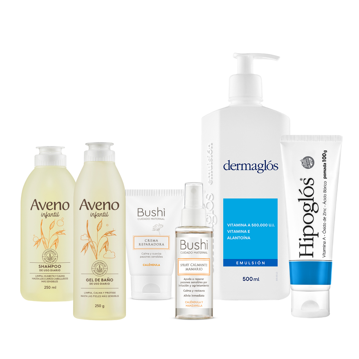 Kit Maternal Completo Dermagl&oacute;s + Aveno + Bushi + Hipogl&oacute;s image number 0