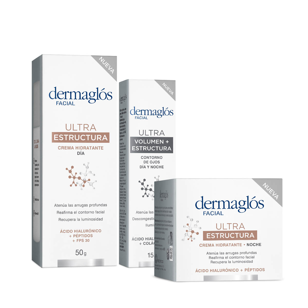 Kit Facial Dermagl&oacute;s Ultra Estructura D&iacute;a y Noche Ojos 