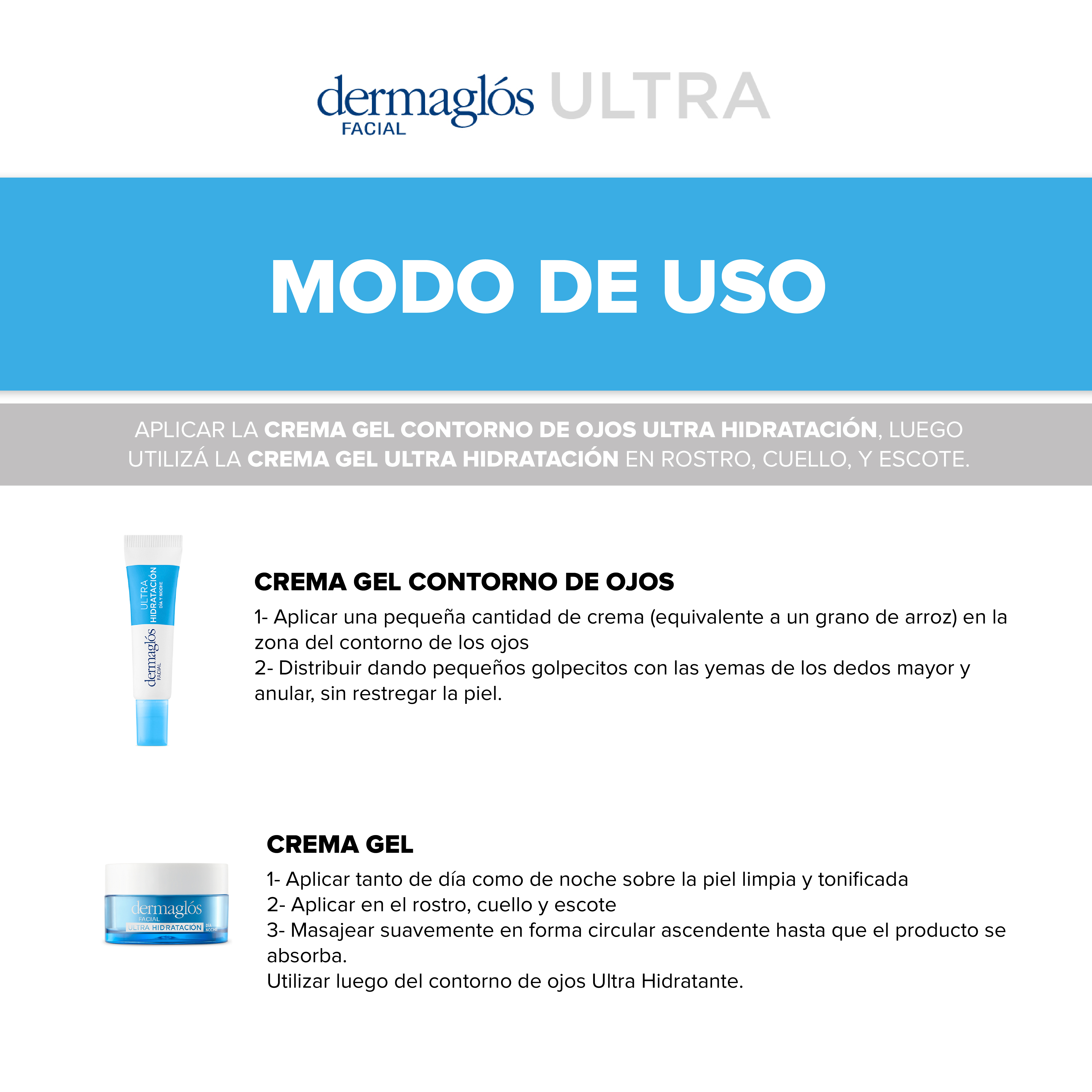 Kit Facial Dermaglós Ultra Hidratante Crema Contorno de Ojos  image number 5