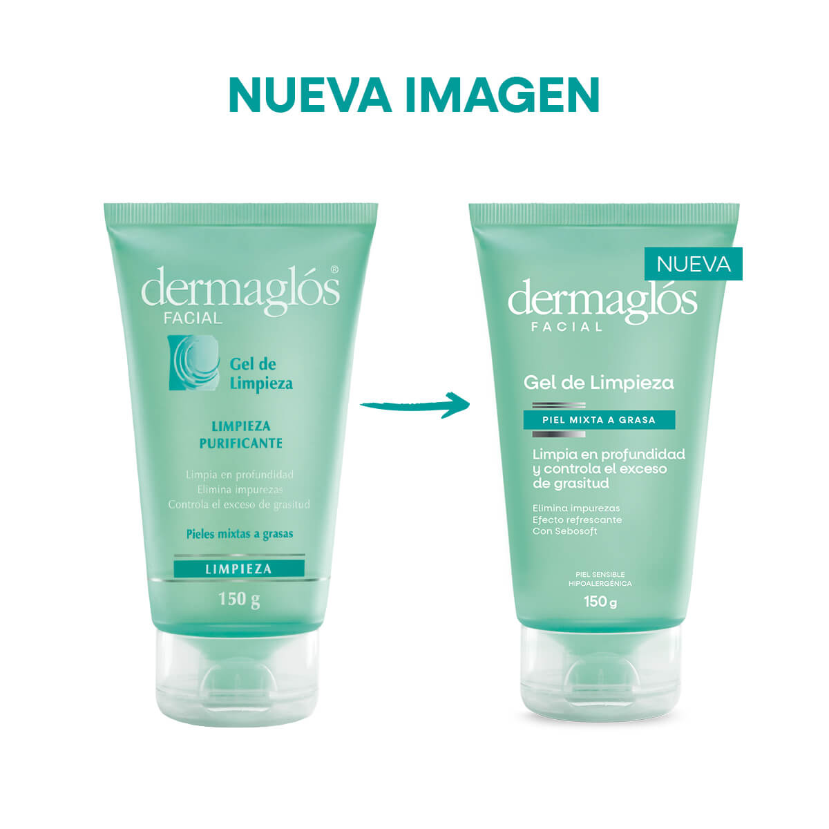 Dermagl&oacute;s Facial Gel de Limpieza Piel Mixta a Grasa 150 g image number 1
