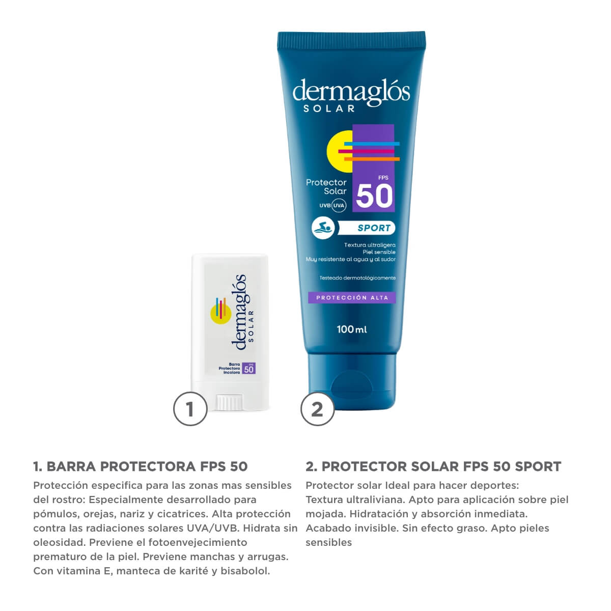 Kit Dermagl&oacute;s Protector Solar Sport FPS 50 + Barra image number 1