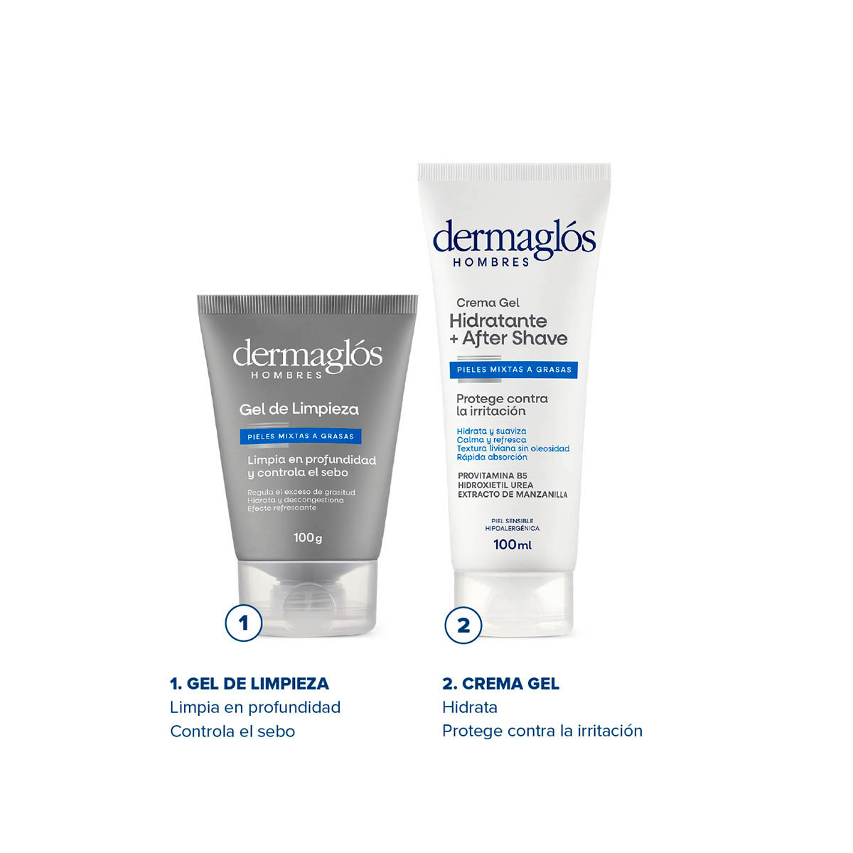 Kit Dermaglós Hombres Rutina Facial Limpieza + Hidratación image number 1