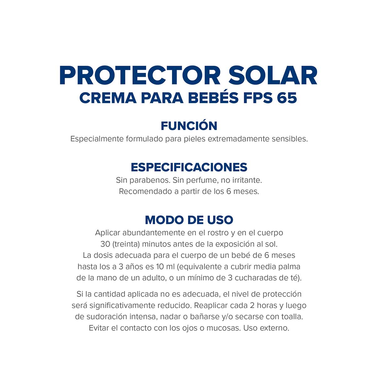 Protector Solar Beb&eacute;s Dermagl&oacute;s FPS 65 crema 50 g image number 3