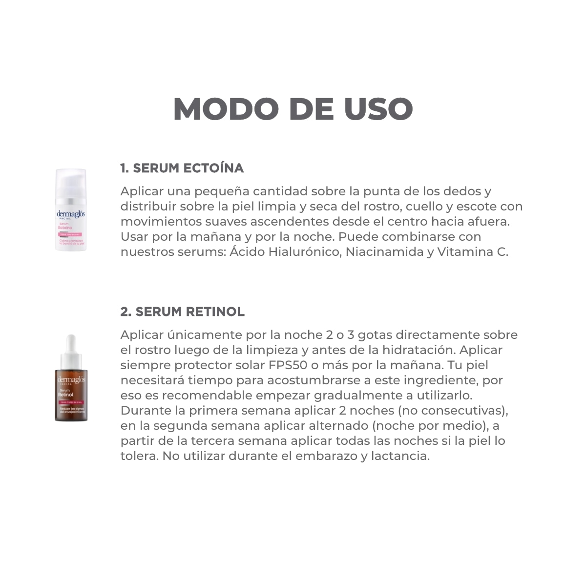 Kit Facial Dermagl&oacute;s Serum Retinol + Ecto&iacute;na image number 1