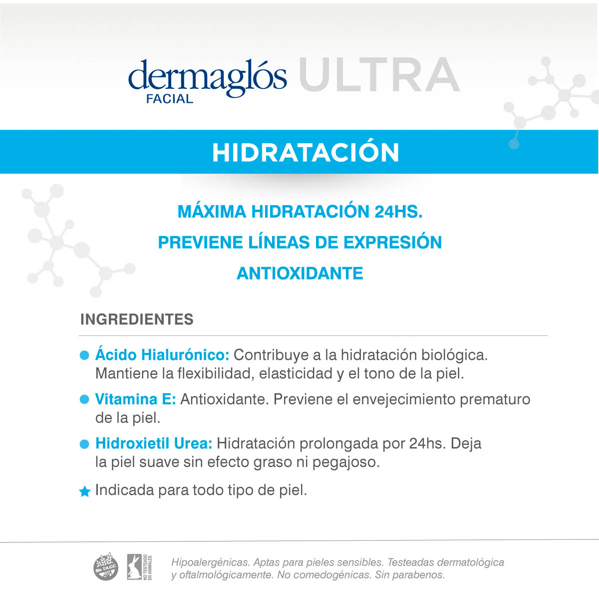 Kit Facial Dermaglós Ultra Hidratante Crema Contorno de Ojos  image number 4