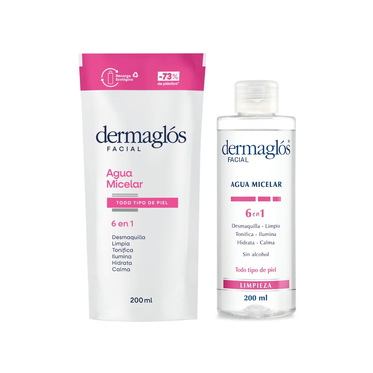 Kit Dermaglós Agua Micelar 200 ml + Refill 200 ml image number 0