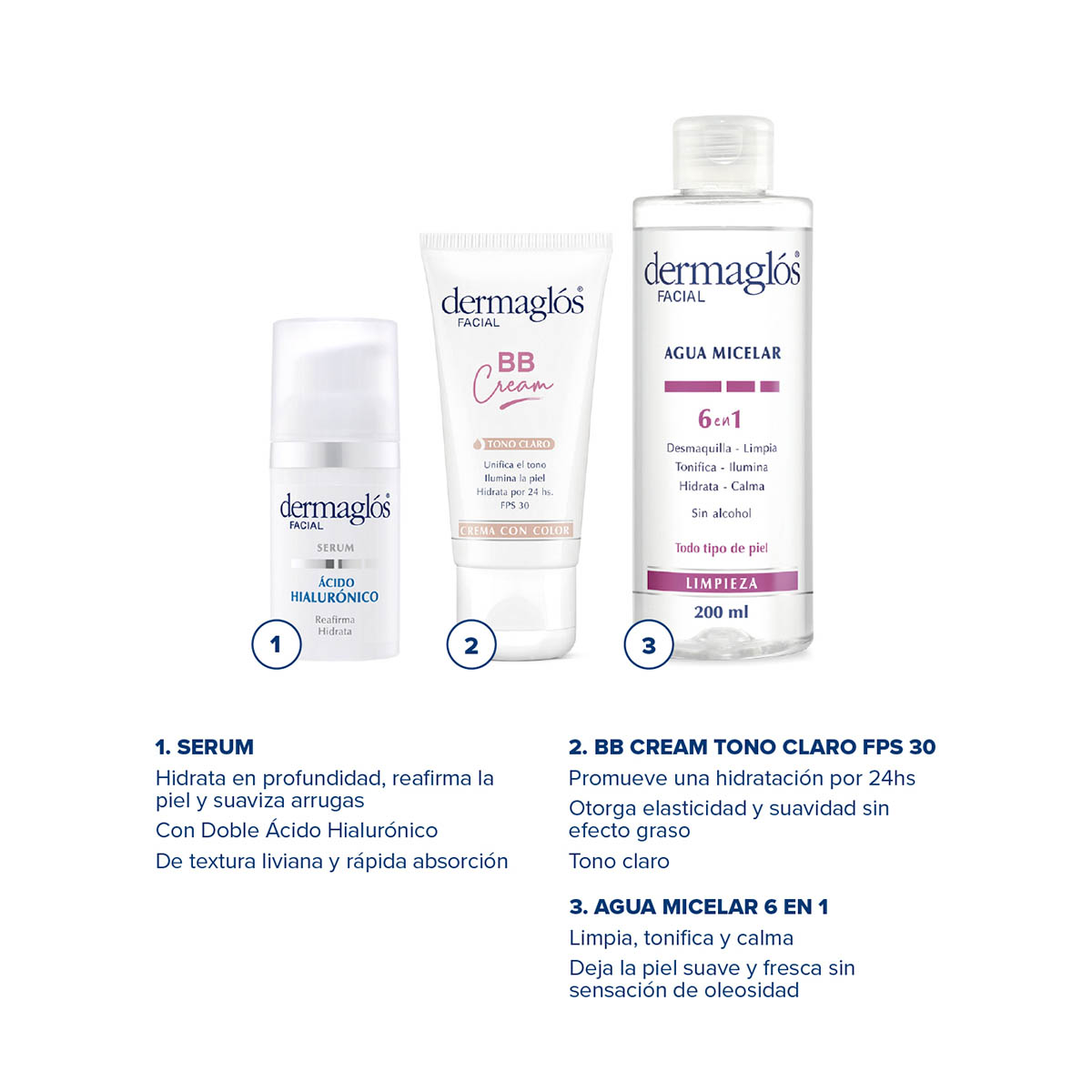 Kit Rutina Facial de d&iacute;a Dermagl&oacute;s Experta con Color image number 1