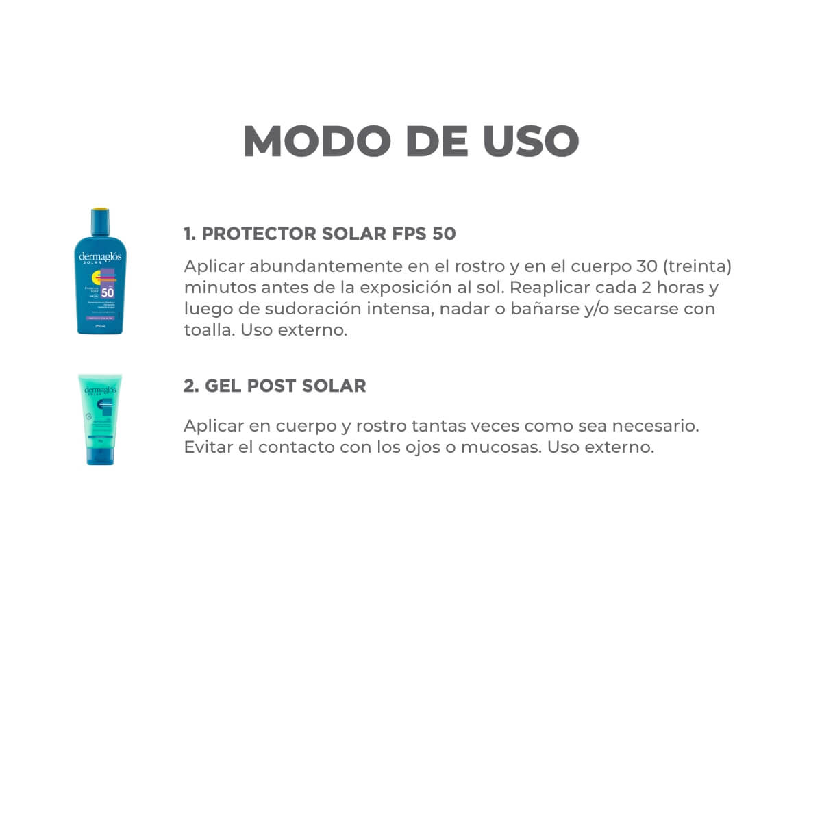 Kit Protector Solar Dermagl&oacute;s + Gel Post Solar image number 2