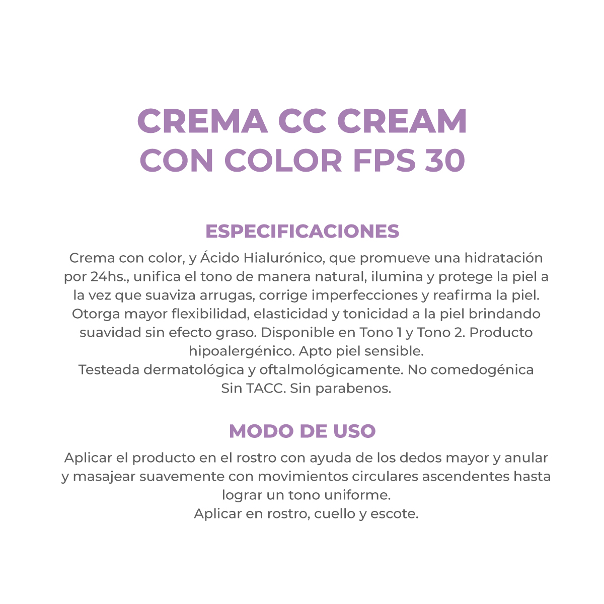 Crema con Color Facial CC Cream D&iacute;a Dermagl&oacute;s Tono 1 FPS 30 50 g image number 5