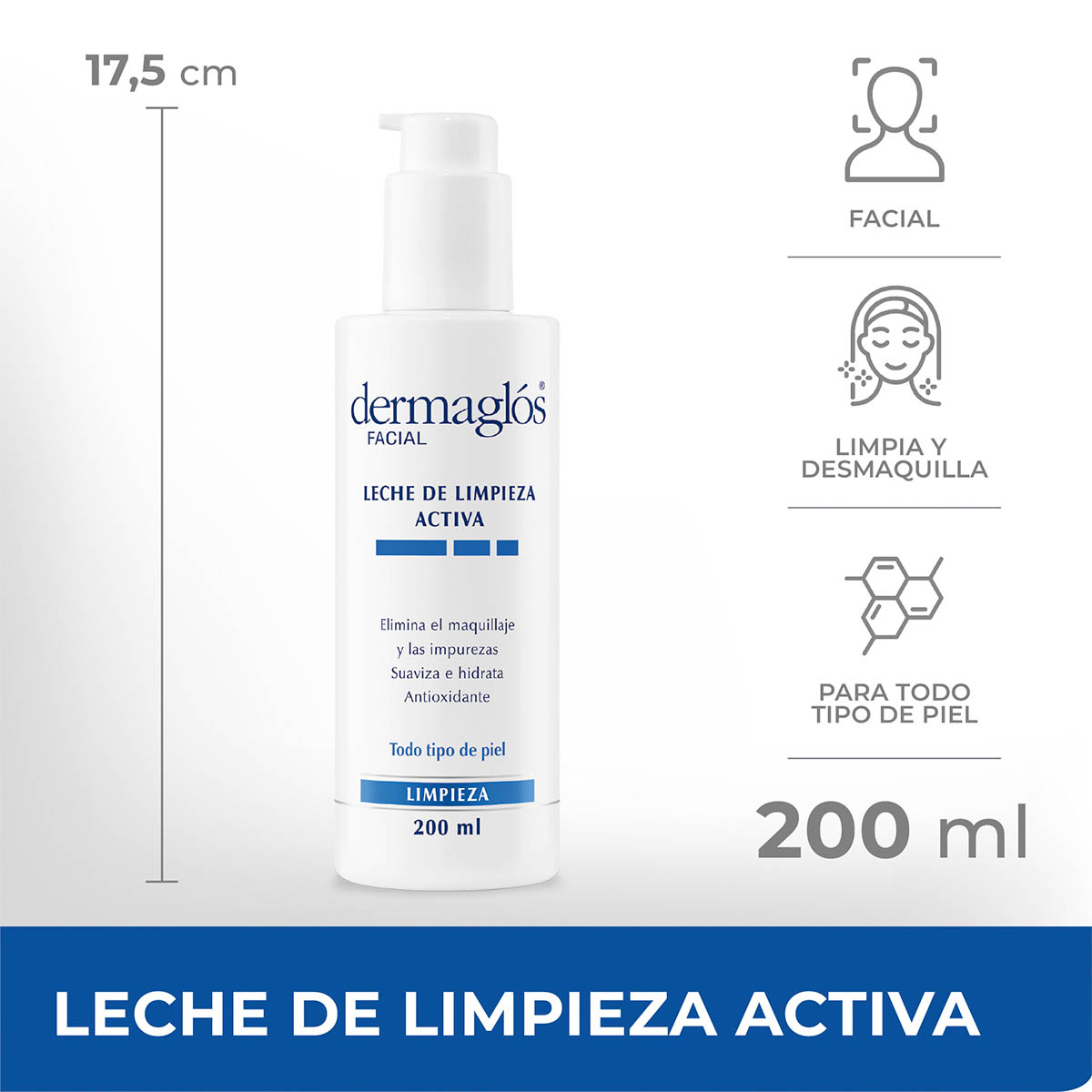 Dermaglós Facial Leche de Limpieza Activa 200 ml
