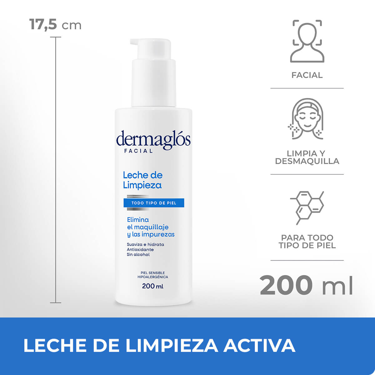 Dermagl&oacute;s Facial Leche de Limpieza Activa 200 ml image number 7