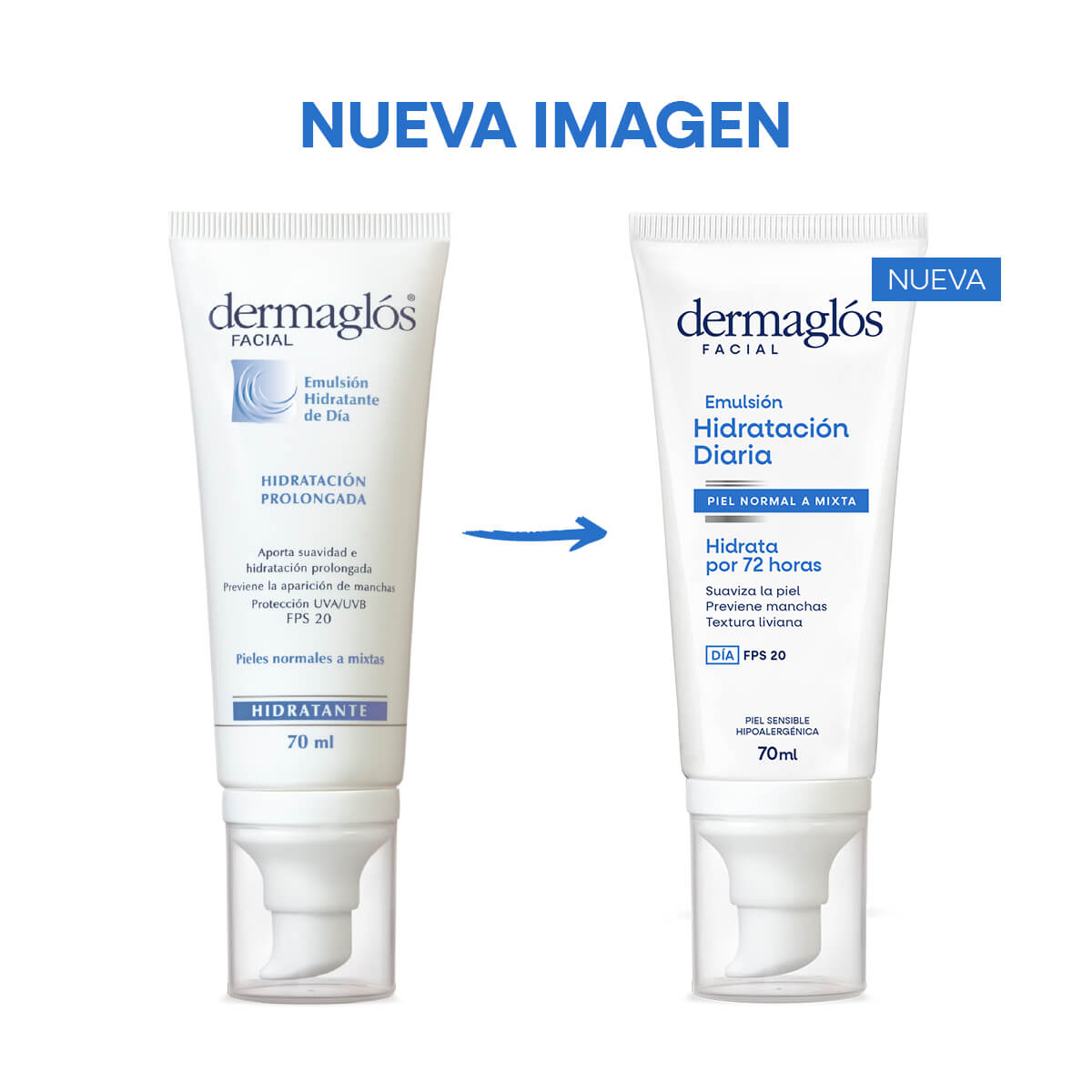 Dermagl&oacute;s Facial Emulsi&oacute;n Hidrataci&oacute;n Diaria FPS 20 Piel Equilibrada a Mixta 70 ml