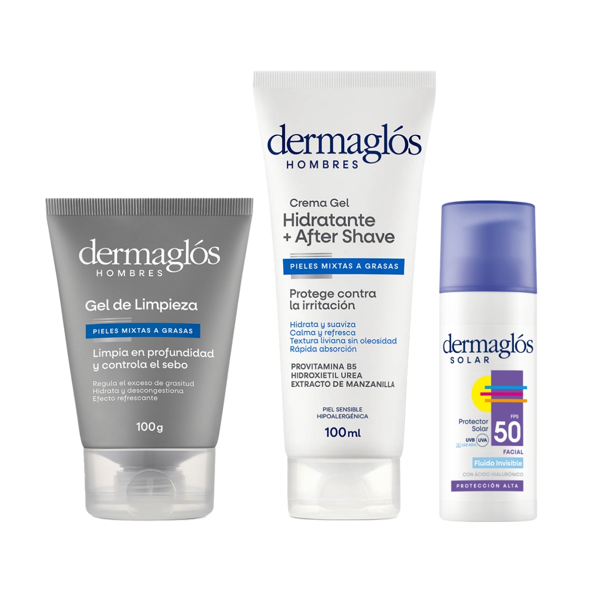 Kit Facial Dermaglós Hombres Rutina Express Protector Solar image number 0