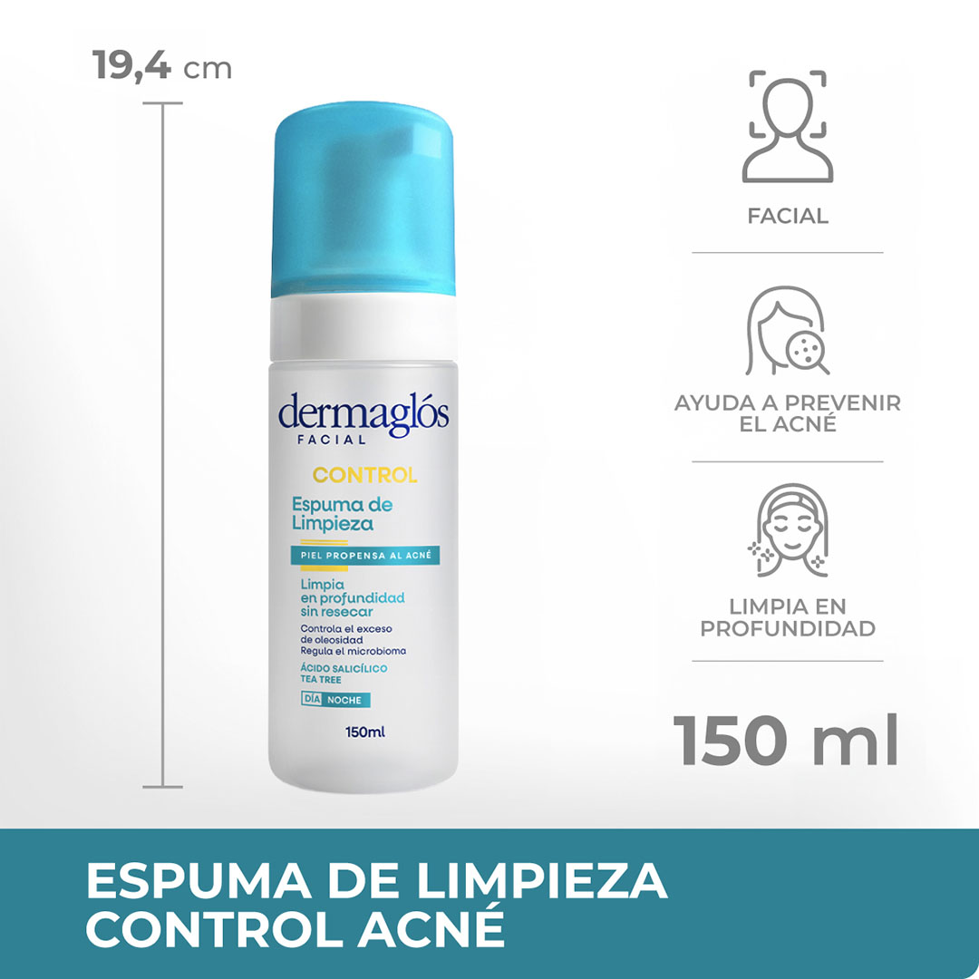 Espuma de Limpieza Control Acn&eacute; Dermagl&oacute;s 150 ml image number 8