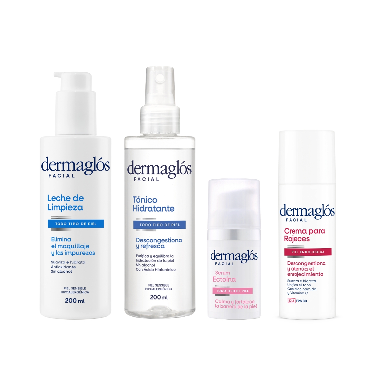 Kit Facial Rutina Dermaglós Piel Enrojecida + Serum Ectoína image number 0