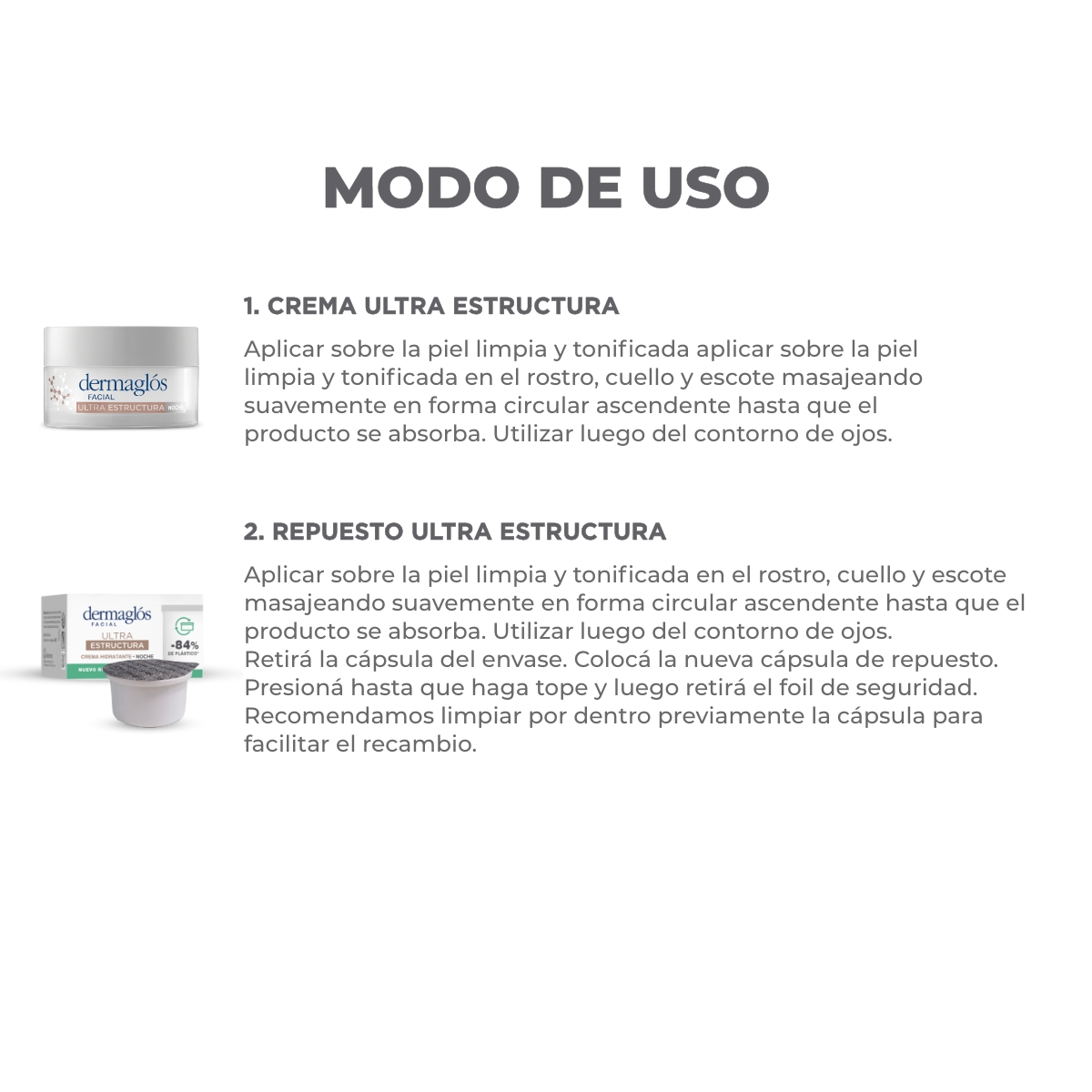 Kit Facial Dermagl&oacute;s Crema Ultra Estructura + Repuesto 50 g image number 2