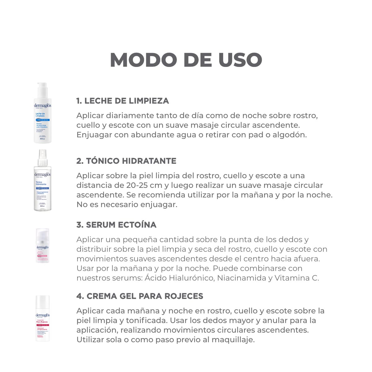 Kit Facial Rutina Dermagl&oacute;s Piel Enrojecida + Serum Ecto&iacute;na