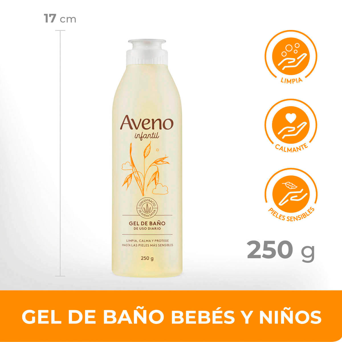 Aveno Infantil Gel de Ba&ntilde;o de Uso Diario 250 g image number 8