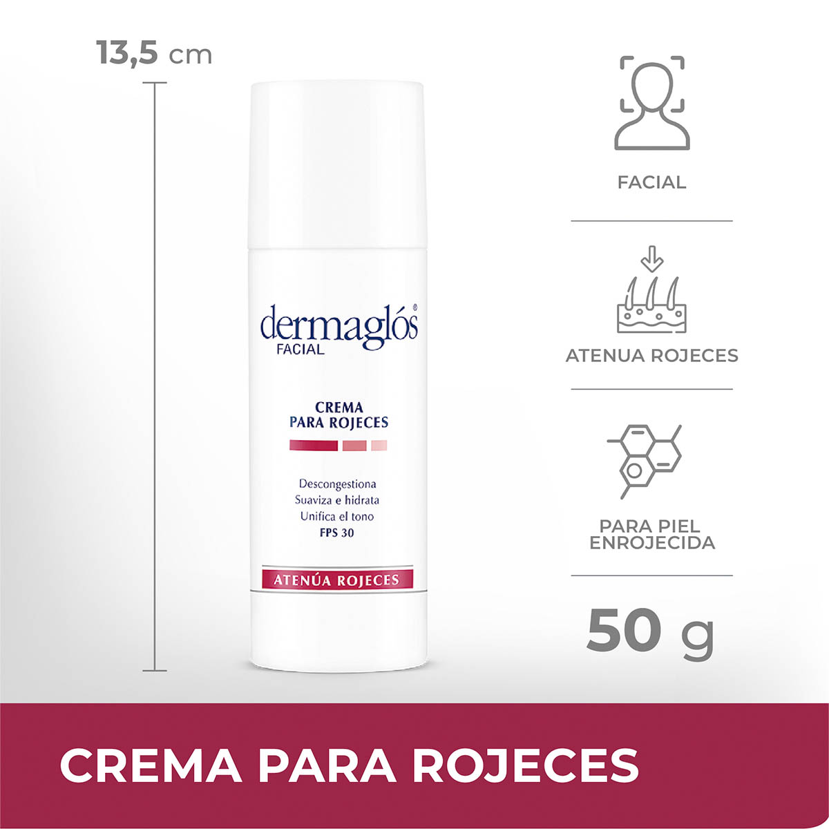 Dermaglós Facial Crema para Rojeces 50 ml image number 1