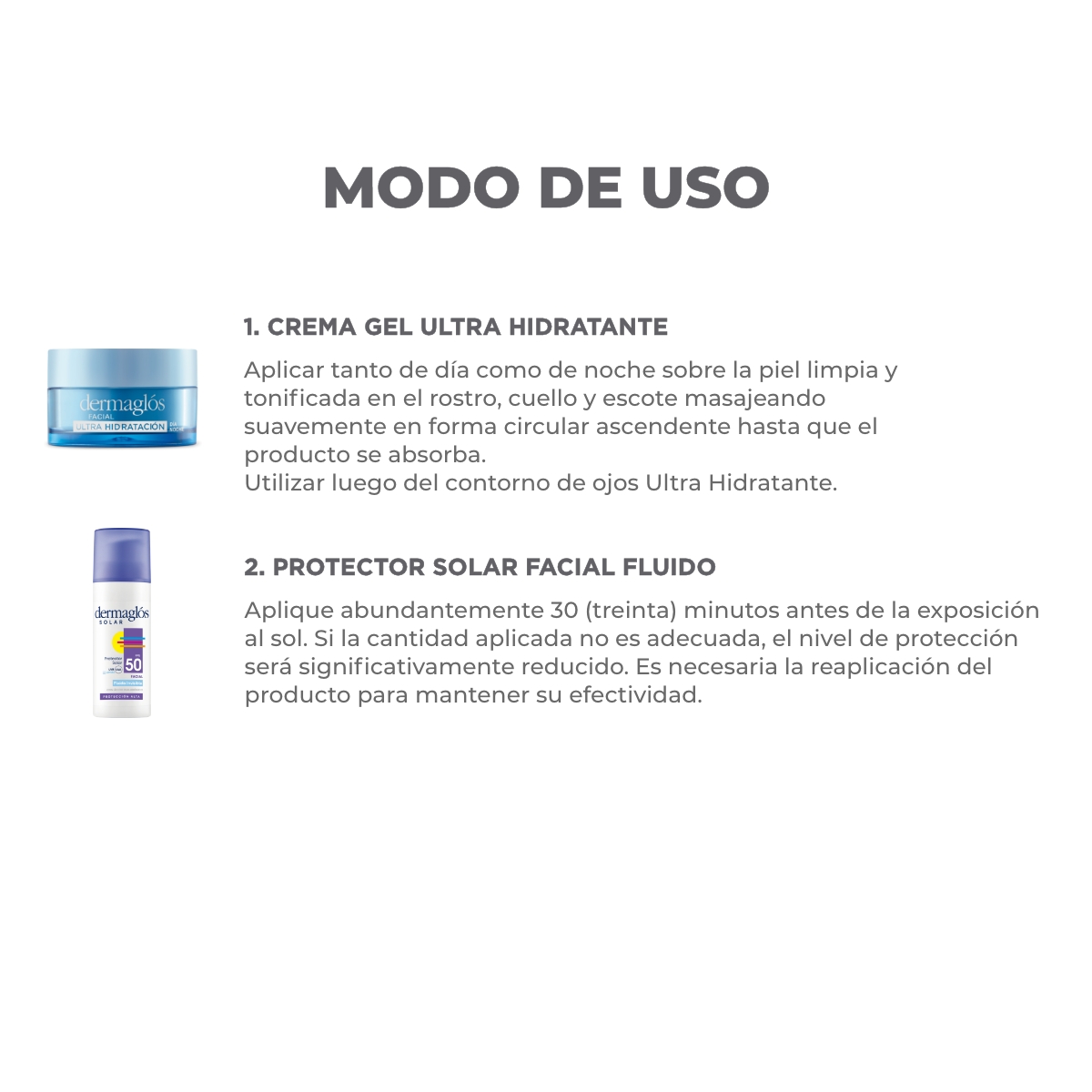 Kit Facial Dermaglós Protector Solar + Ultra Hidratación image number 1